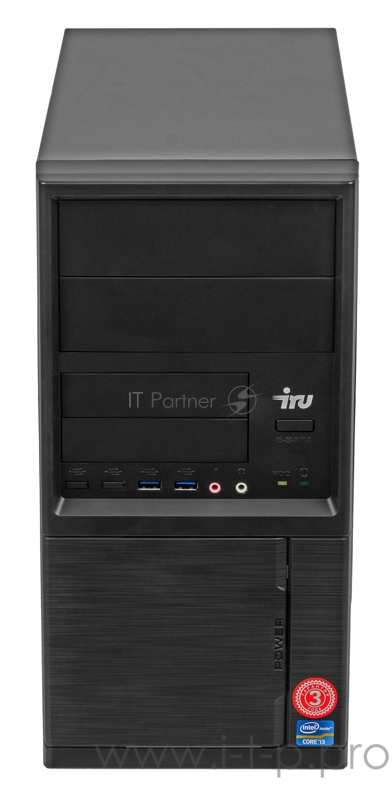 ПК IRU Office 313 MT i3 10100 (3.6)/8Gb/SSD240Gb/UHDG 630/Free DOS/GbitEth/400W/черный