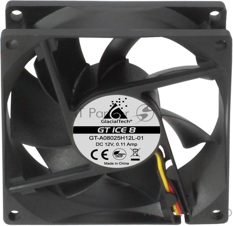 Вентилятор Glacialtech GT ICE 8 80x80x25mm 3-pin 4-pin (Molex)21dB Ret
