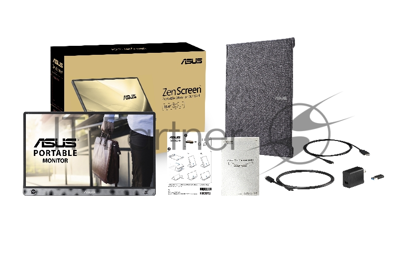 МОНИТОР 15.6 ASUS MB16AH Silver (IPS, LED, Wide, 1920x1080, 5ms, 178°/178°, 220 cd/m, 700:1, +MM, +USB, +Pivot)