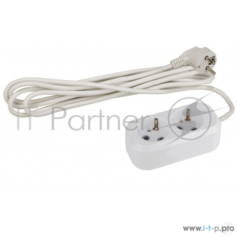 ЭРА Удлинители бытовые, Сетевые фильтры ЭРА Б0023152 Удлинитель UX-2e-1,5m с заземлением 2 гнезда 1,5 м {ABS-пластик, 3х0,75 мм2}