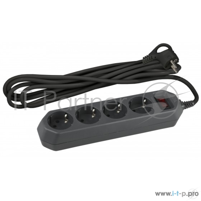 ЭРА Удлинители бытовые, Сетевые фильтры ЭРА Б0019740 Сетевой фильтр USF-M-4es-1.5m-B (черный) с заземл, 3x0,75мм2, с выкл, 4гн, 1.5м {защита от короткого замыкания, защита от перегрузки}