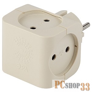 ЭРА Удлинители бытовые, Сетевые фильтры ЭРА Б0008206 Разветвитель SP-4-I сл. кость 4гн, без заземл.