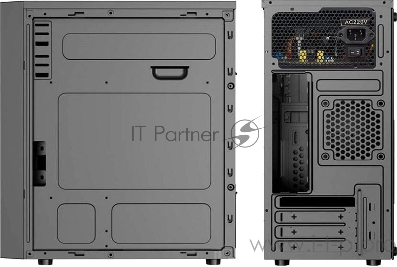 корпус для ПК с БП 450 Ватт CASE HIPER Office V03, 2xUSB3.0, mATX, 450W(120mm PSU fan), no 5.25 bay