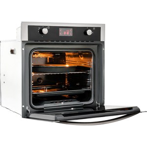 Газовый духовой шкаф RICCI RGO-650IX Объем-63 л.Газовый гриль.Таймер. Эмал. покрытие