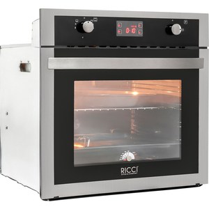 Газовый духовой шкаф RICCI RGO-650IX Объем-63 л.Газовый гриль.Таймер. Эмал. покрытие