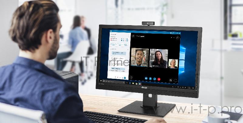 Монитор LCD 23.8 BE24DQLB ASUS BE24DQLB, 23,8 FHD (1920x1080), IPS, DP, HDMI, DVI-D, D-Sub, веб-камера с микрофонным массивом, крепеж для мини-ПК, минимизация мерцания, фильтрация синего света, сертификация TUV