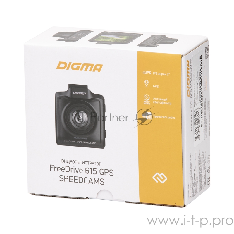 Видеорегистратор Digma FreeDrive 615 GPS Speedcams черный 2Mpix 1080x1920 1080p 150гр. GPS GP5168