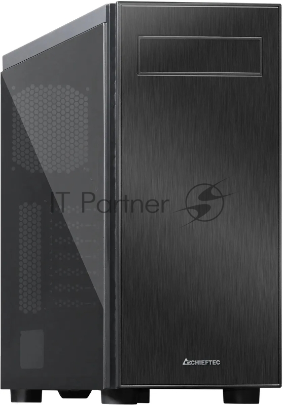 Корпус CHIEFTEC HAWK AL-02B-TG-OP без БП, боковая панель из закаленного стекла, черный, ATX