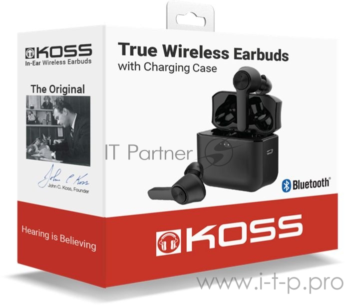 Гарнитура вкладыши Koss TWS150i черный беспроводные bluetooth в ушной раковине (80001060)