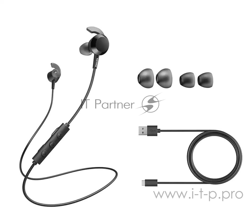 Гарнитура вкладыши Philips TAE4205BK/00 черный беспроводные bluetooth в ушной раковине