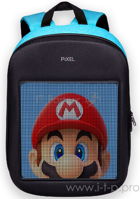 Рюкзак PIXEL One Blue Sky чёрно-голубой (LED-экран 25*25 px, 16,5 млн цветов, 20 л., полиэстер)