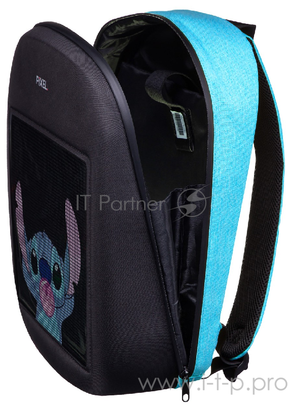 Рюкзак PIXEL One Blue Sky чёрно-голубой (LED-экран 25*25 px, 16,5 млн цветов, 20 л., полиэстер)
