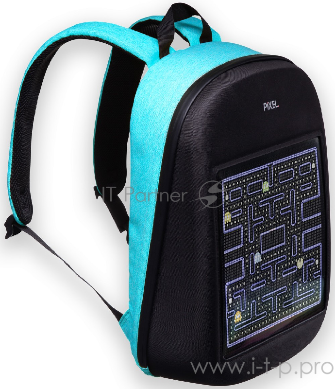 Рюкзак PIXEL One Blue Sky чёрно-голубой (LED-экран 25*25 px, 16,5 млн цветов, 20 л., полиэстер)