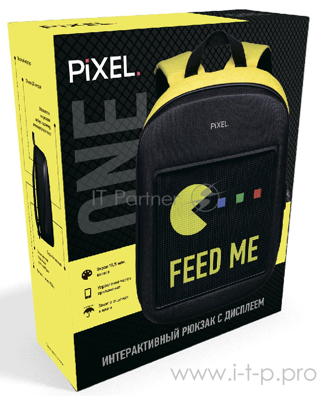 Рюкзак PIXEL One Blue Sky чёрно-голубой (LED-экран 25*25 px, 16,5 млн цветов, 20 л., полиэстер)