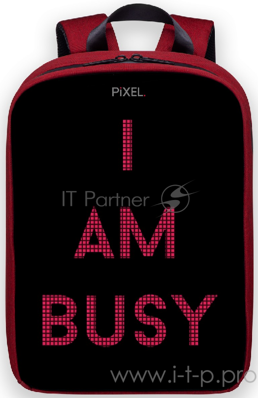 Рюкзак PIXEL PLUS Red Line чёрно-красный (LED-экран 25*25 px, 16,5 млн цветов, 16 л., полиэстер)