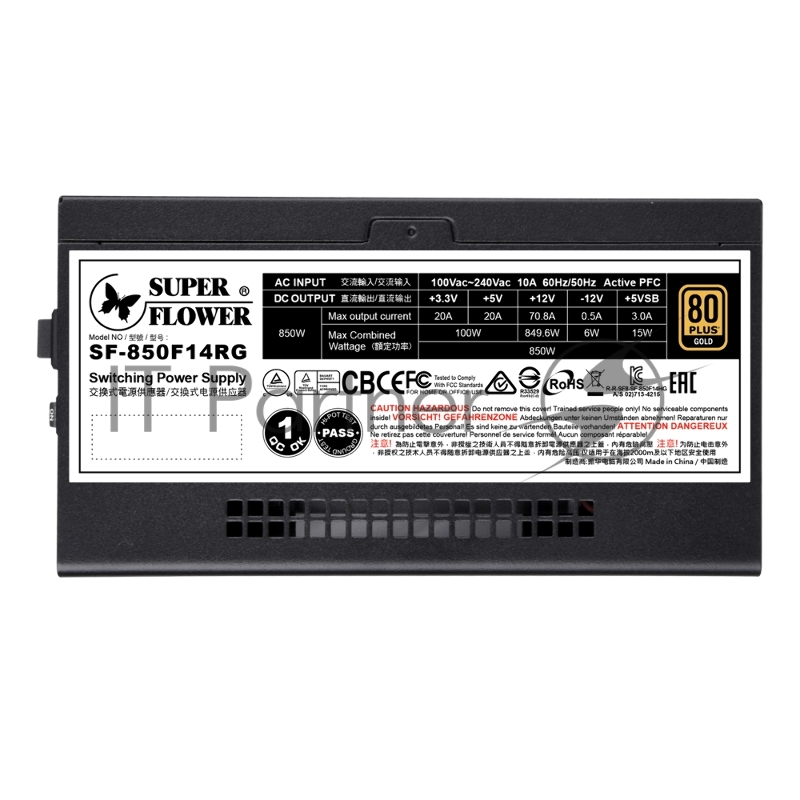 Блок питания 850 Ватт Super Flower Power Supply Leadex III Gold ARGB, 850W, ATX, 130mm, 9xSATA, 6xPCI-E(6+2), APFC, 80+ Gold, Full Modular