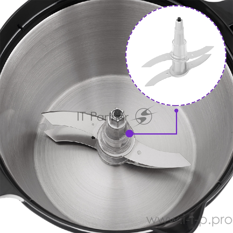 Измельчитель 3 в 1 КТ-1396. Измельчитель Kitfort КТ-1396 быстро измельчает мясо, твердый сыр, овощи, травы, чеснок, ягоды и многое другое. Двойной нож измельчает продукты практически по всей высоте чаши.Легкая и вместительная чаша измельчителя сделан