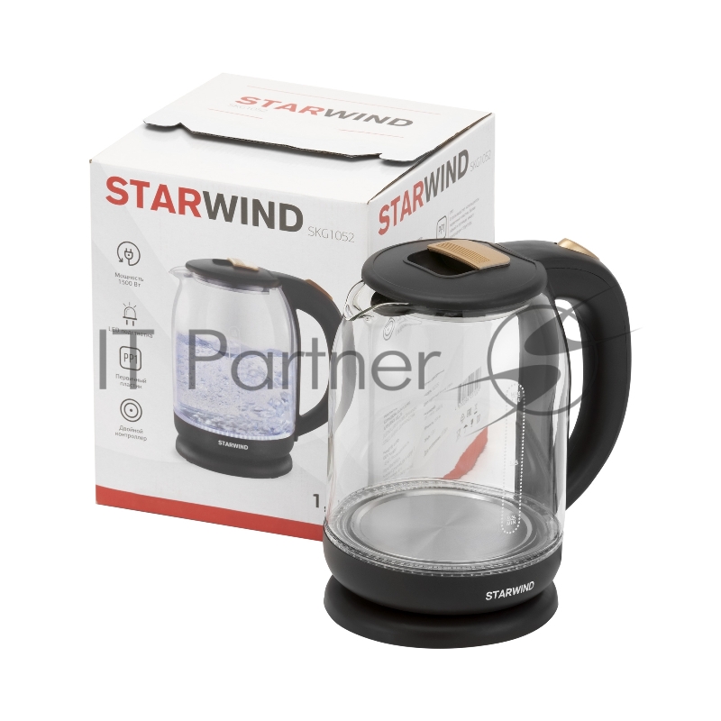 Чайник электрический Starwind SKG1052 1.8л. 1500Вт коричневый/бронзовый (корпус: стекло)