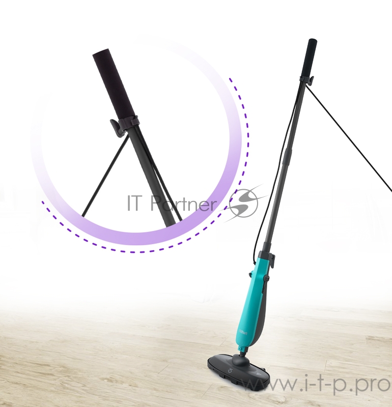 Паровая швабра КТ-1011-3 бирюзовый. Принцип действия паровой швабры Kitfort KT-1011 основан на воздействии горячего пара на загрязнения. Пар проникает внутрь загрязнения, размягчая и растворяя его, а затем с помощью тряпки или щётки частички грязи см