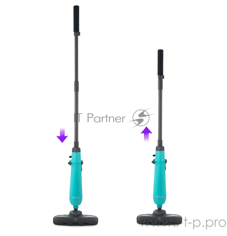 Паровая швабра КТ-1011-3 бирюзовый. Принцип действия паровой швабры Kitfort KT-1011 основан на воздействии горячего пара на загрязнения. Пар проникает внутрь загрязнения, размягчая и растворяя его, а затем с помощью тряпки или щётки частички грязи см