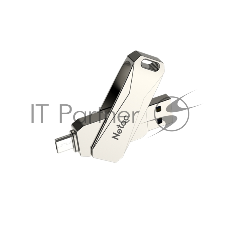 Флеш Диск Netac U381 32Gb <NT03U381B-032G-30PN>, USB3.0+microUSB, металлическая