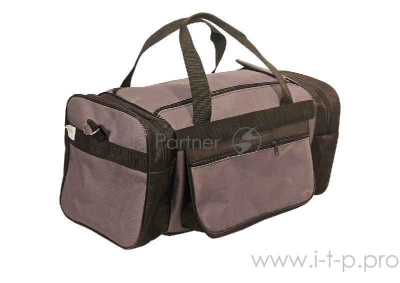 Сумка дорожная 30л, 3 кармана, серый