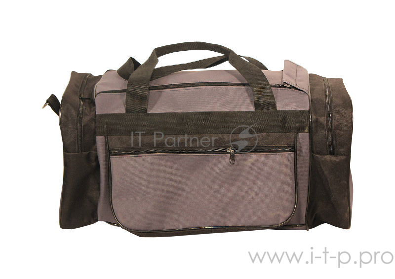 Сумка дорожная 30л, 3 кармана, серый