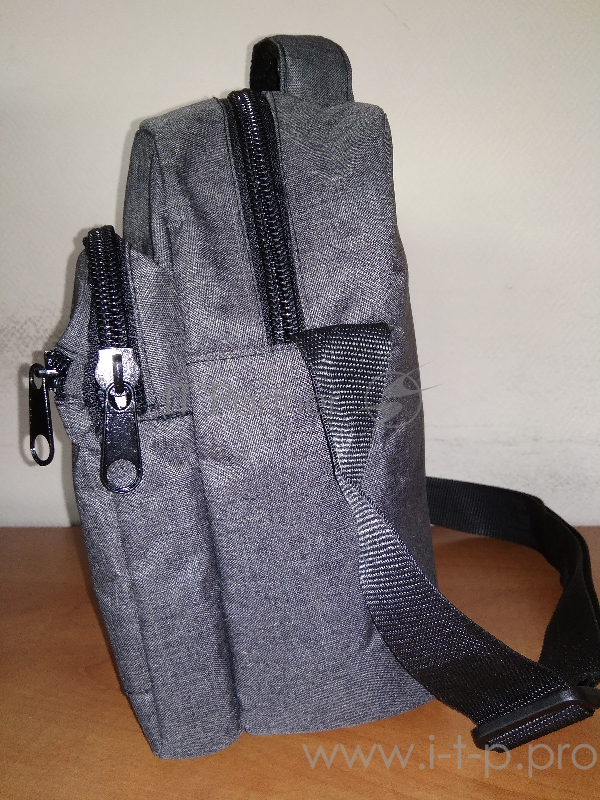 Сумка плечевая городская средняя 25х22х12, серый