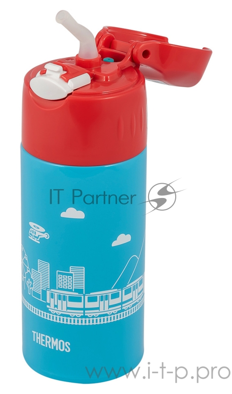 Термос Thermos FHL-401F BL 0.4л. голубой/красный с чехлом (320353)