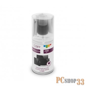 Чистящие средства Очищающий комплекс для экранов всех типов CBR CS 0061, 200 мл., безворсовая салфетка из микрофибры