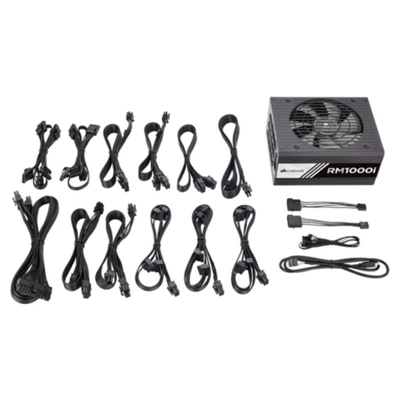 Блок питания Corsair RM1000i 1000W ATX (24+4x4+8x6/8пин) Cable Management (CP-9020084-EU)