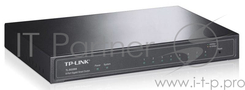 Сетевое оборудование TP-Link SMB TL-SG2008 8-port Pure-Gigabit Desktop Smart Switch, 8 10/100/1000Mbps RJ45 ports, Tag-based VLAN, STP/RSTP/MSTP, IGMP V1/V2/V3 Snooping, DHCP Filtering, 802.1P Qos, Rate Limiting, Voice VLAN,