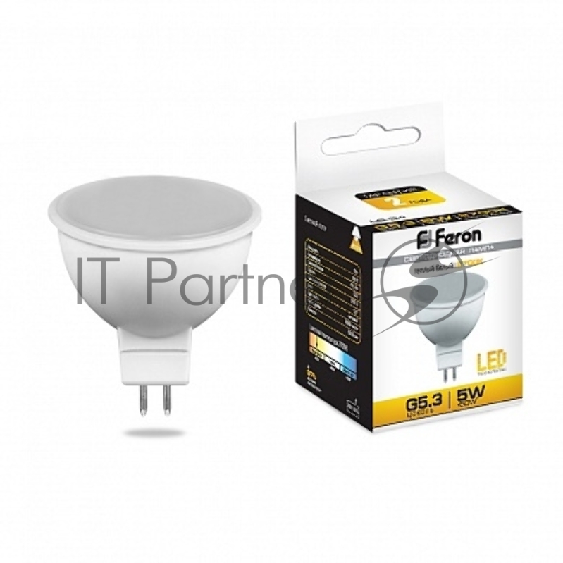 Лампа светодиодная LB-24 (5W) 230V G5.3 2700K MR16 | 25127 | FERON