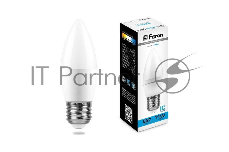 Лампа светодиодная LB-770 (11W) 230V E27 6400K свеча | 25945 | FERON