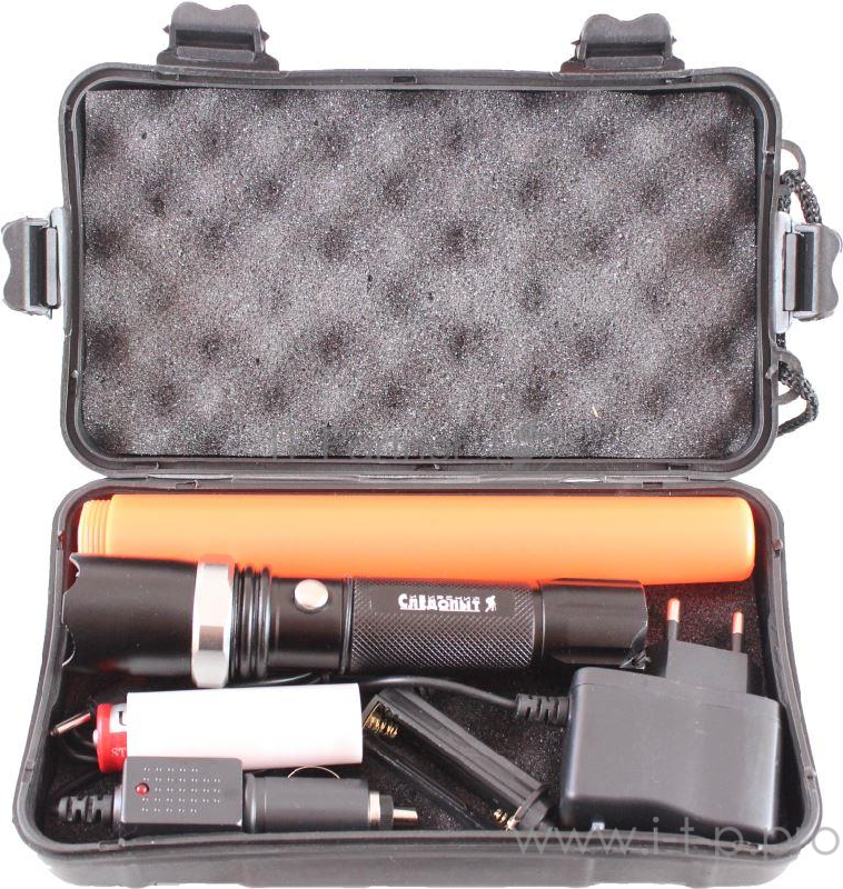 Фонарь ручной СИБИРСКИЙ СЛЕДОПЫТ Профи, 1L, zoom, аккум, 3 режима, 220B+12B/60