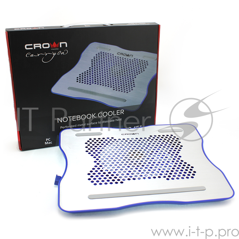 Аксессуар к ноутбуку CROWN Подставка для ноутбука CMLC-1001 silver&blue (до 15,6 , материал металл Вес 530 г Размер 331* 264*43 мм)