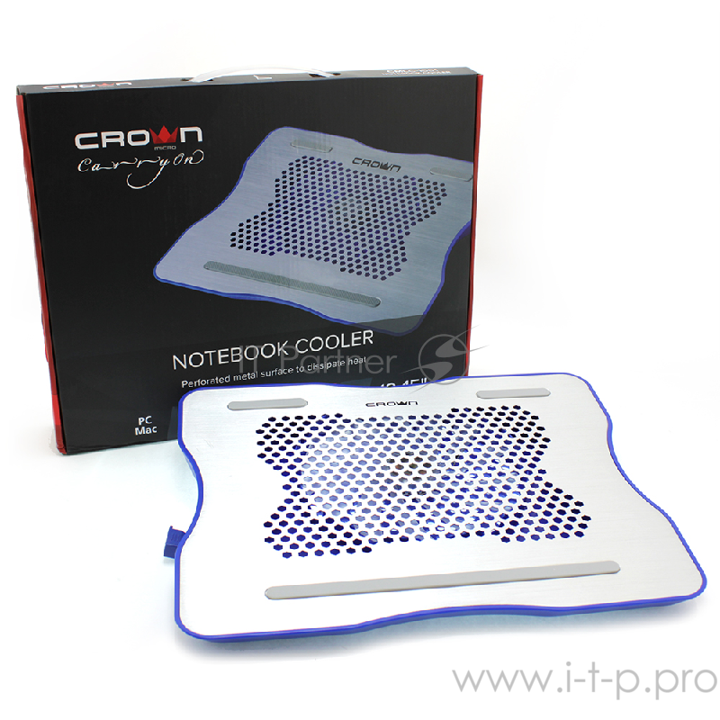 Аксессуар к ноутбуку CROWN Подставка для ноутбука CMLC-1001 silver&blue (до 15,6 , материал металл Вес 530 г Размер 331* 264*43 мм)