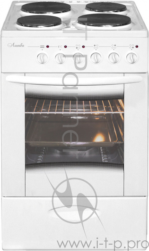 Плита Электрическая Лысьва ЭП 402 МС белая, со стеклянной крышкой