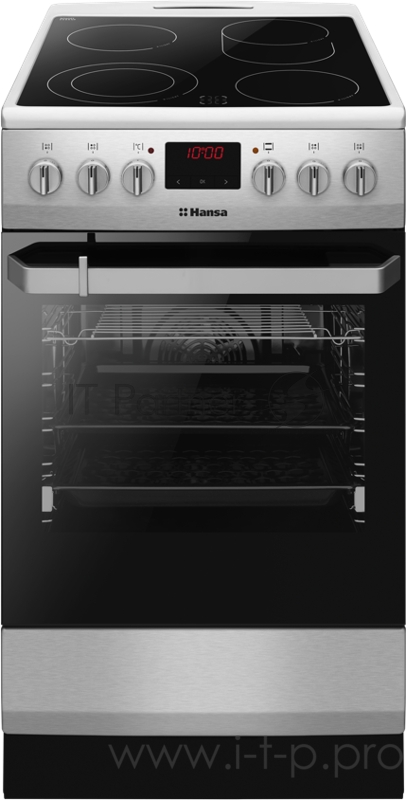 Электрическая плита Hansa/ 85х50х60, стеклокерамика, электрическая, гриль, конвекция, таймер, телескопические направляющие, нержавеющая сталь