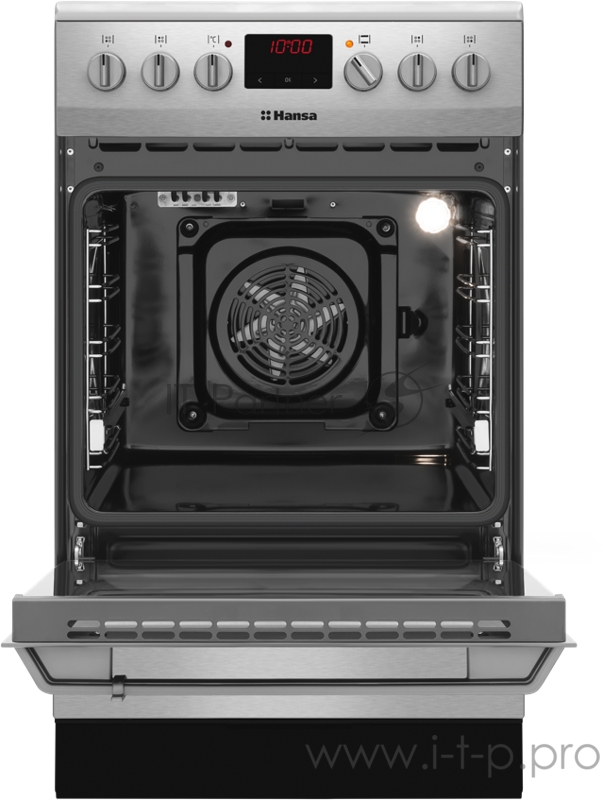 Электрическая плита Hansa/ 85х50х60, стеклокерамика, электрическая, гриль, конвекция, таймер, телескопические направляющие, нержавеющая сталь