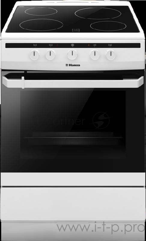 Электрическая плита HANSA FC CS 63000 Ширина 60см 4 нагревательных элемента Hi Light, электрическая духовка 4 программы нагрева, гриль, ящик для посуды, цвет - серебристый