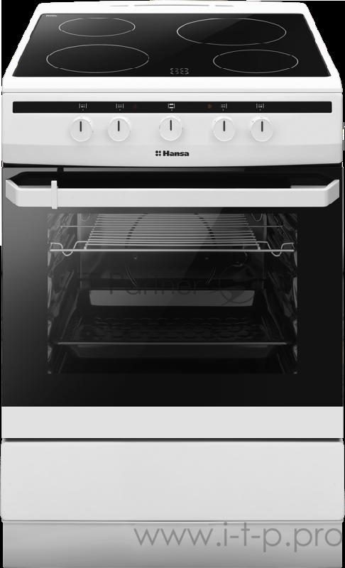 Электрическая плита HANSA FC CS 63000 Ширина 60см 4 нагревательных элемента Hi Light, электрическая духовка 4 программы нагрева, гриль, ящик для посуды, цвет - серебристый