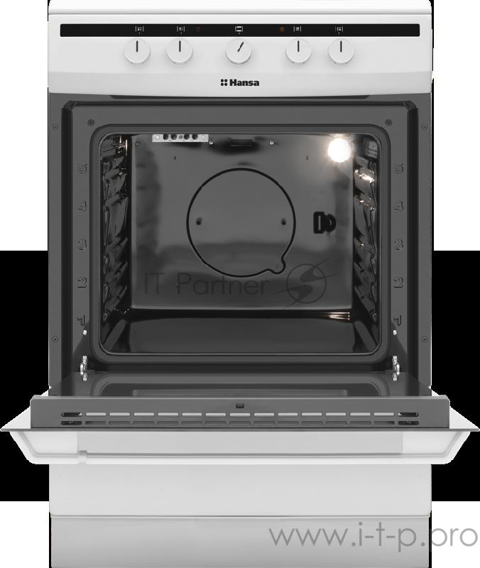 Электрическая плита HANSA FC CS 63000 Ширина 60см 4 нагревательных элемента Hi Light, электрическая духовка 4 программы нагрева, гриль, ящик для посуды, цвет - серебристый