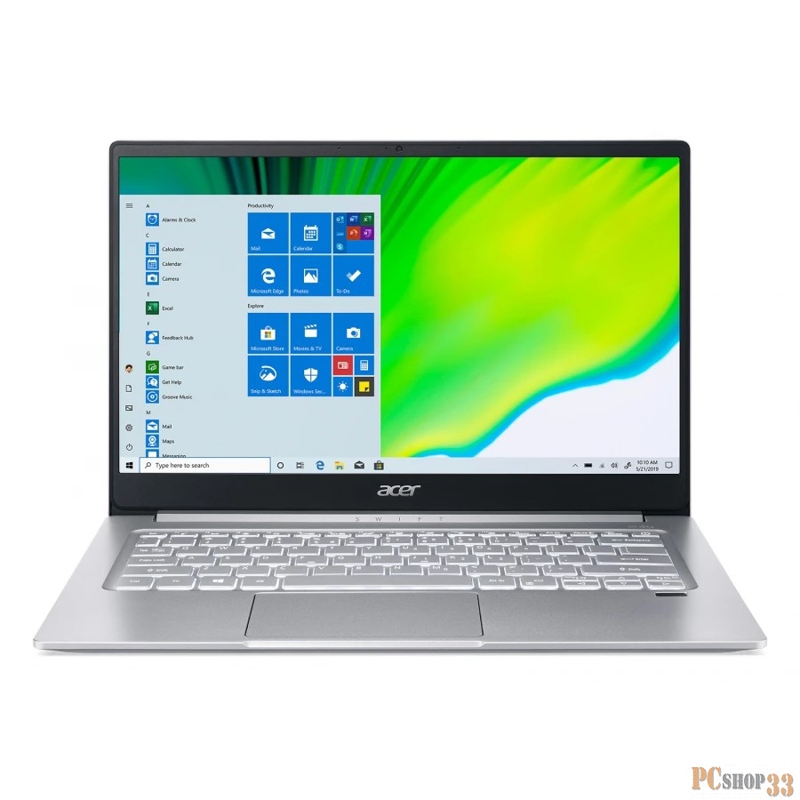 Ноутбук Acer Swift SF314-59-782E 14 FHD, Intel Core i7-1165G7, 16Gb, 512Gb SSD, noODD, 1.19 кг, wo OS, серебристый (NX