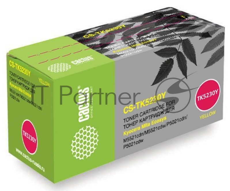 Расходные материалы Cactus TK-5230Y Тонер-картридж для Kyocera P5021cdn/M5521cdn, Y, 2,6K