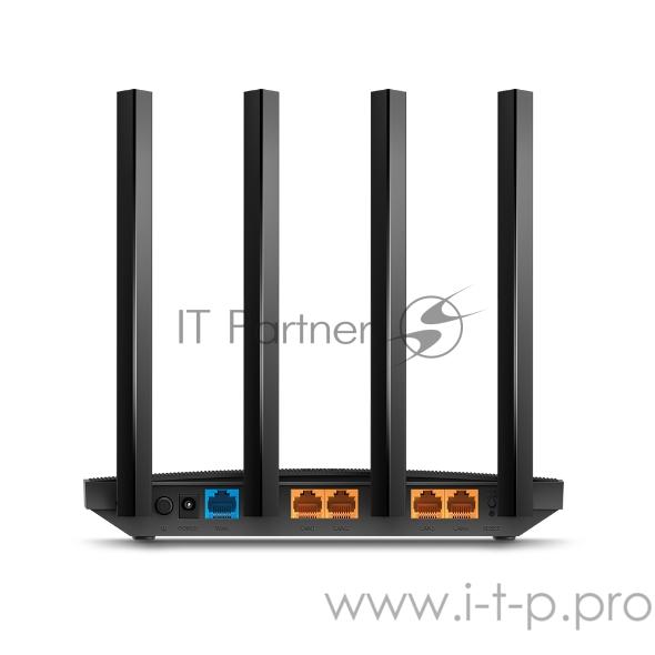 Роутер AC1200 Dual-band Wi-Fi gigabit router, up to 867 Mbps at 5 GHz + up to 300 Mbps at 2.4 GHz, support for 802.11ac/n/a/b/g standards, Wi-Fi On / Off buttons, 5 Gigabit ports, 4 fixed antennas, 1 USB 2.0 for connecting external drives / FTP