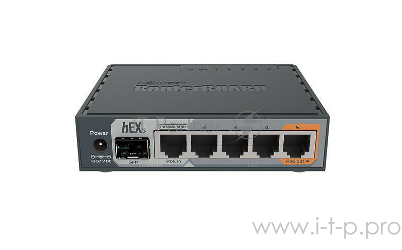 Сетевое оборудование MikroTik RB760iGS PoE-маршрутизатор 2 ядра (880 МГц), 5х 1G RJ45, SFP, USB, MicroSD, раздача PoE (HEX S)