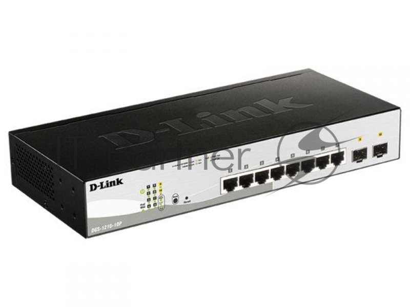 Сетевое оборудование D-Link DGS-1210-10P/ME/B1A Управляемый коммутатор 2 уровня с 8 портами 10/100/1000Base-T с поддержкой PoE и 2 портами 1000Base-X SFP