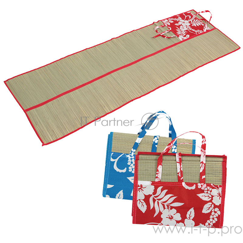 Ecos Коврик пляжный BM-05S-B (складывается в сумочку), солома, цв. в асс., р-р: 60*180см