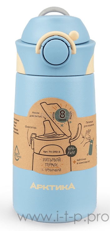 Термос для напитков Арктика 711-390-3 0.39л. голубой картонная коробка (711-390-3/BLU)